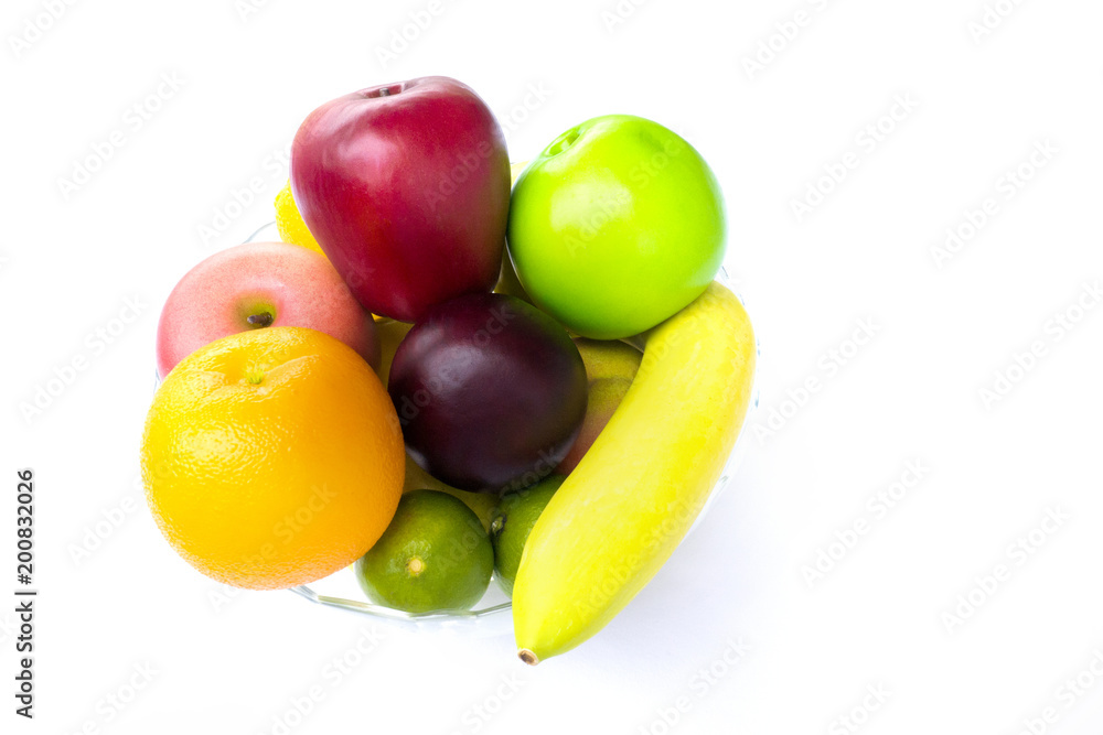Fresh fruits isolated on white background with clipping path Fresh fruits isolated on white background with clipping path