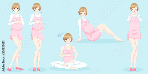 cartoon pregnant woman
