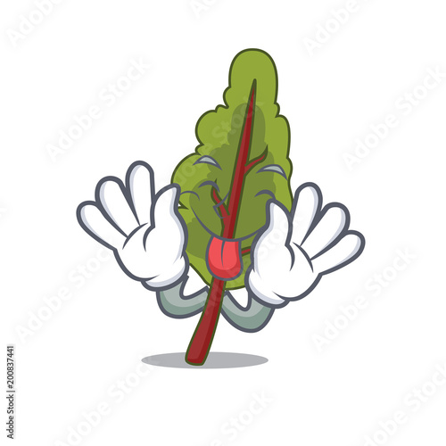 Tongue out chard mascot cartoon style