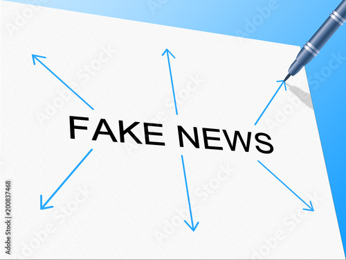 Fake News Arrows On Card 3d Illustration photo