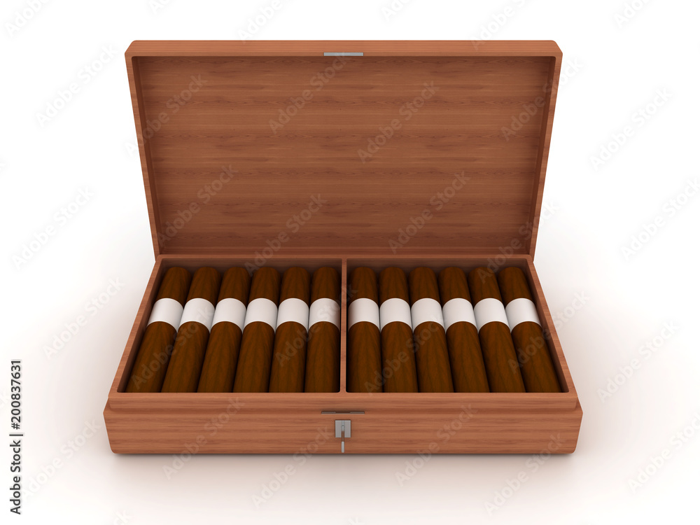 Sigars in an open box Sigars in an open box