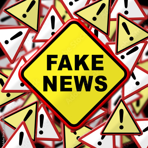 Fake News Disinformation Warning Sign 3d Illustration