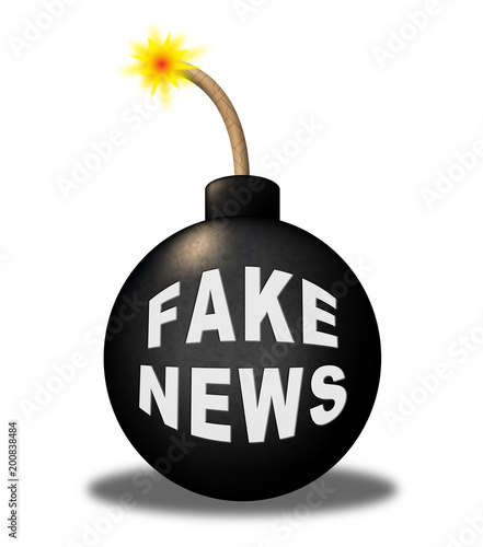 Fake News Bomb Means Misinformation 3d Illustration