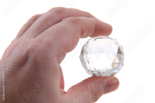 big diamond in human hand