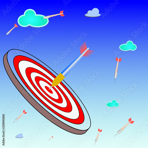 Business goals on target ,illustration vector. 
