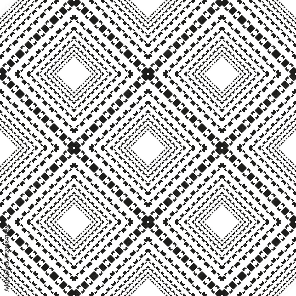 Black and White Seamless Ethnic Pattern Black and White Seamless Ethnic Pattern