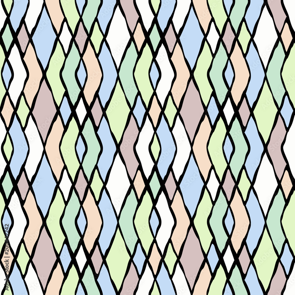Naklejka premium Seamless colorful zigzag pattern.Pink , green, blue vertical stripes on white.