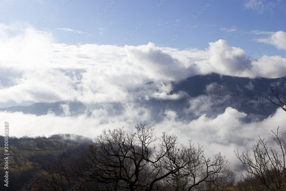 mountains in the clouds in the matese park mountains in the clouds in the matese park