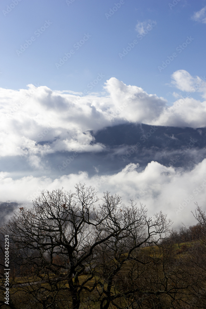 mountains in the clouds in the matese park mountains in the clouds in the matese park