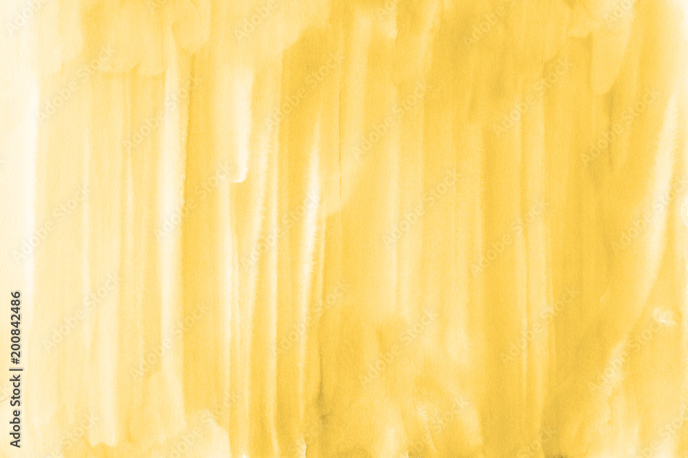 Warm yellow brush watercolor paper texture striped colorful smear element for card, wallpaper, decor