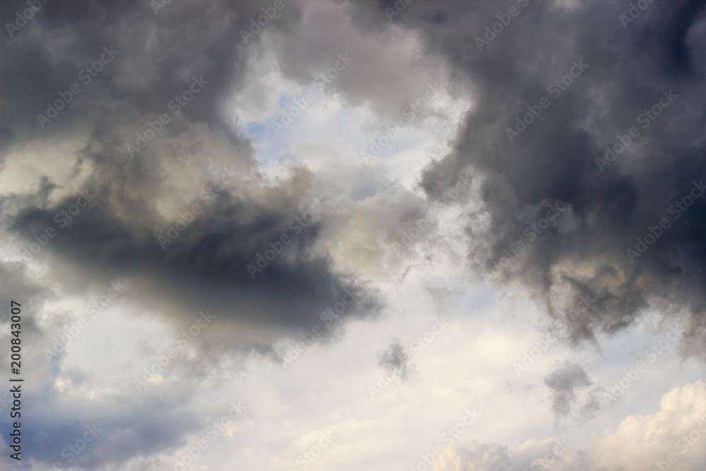 Sky with cirrocumulus and storm clouds