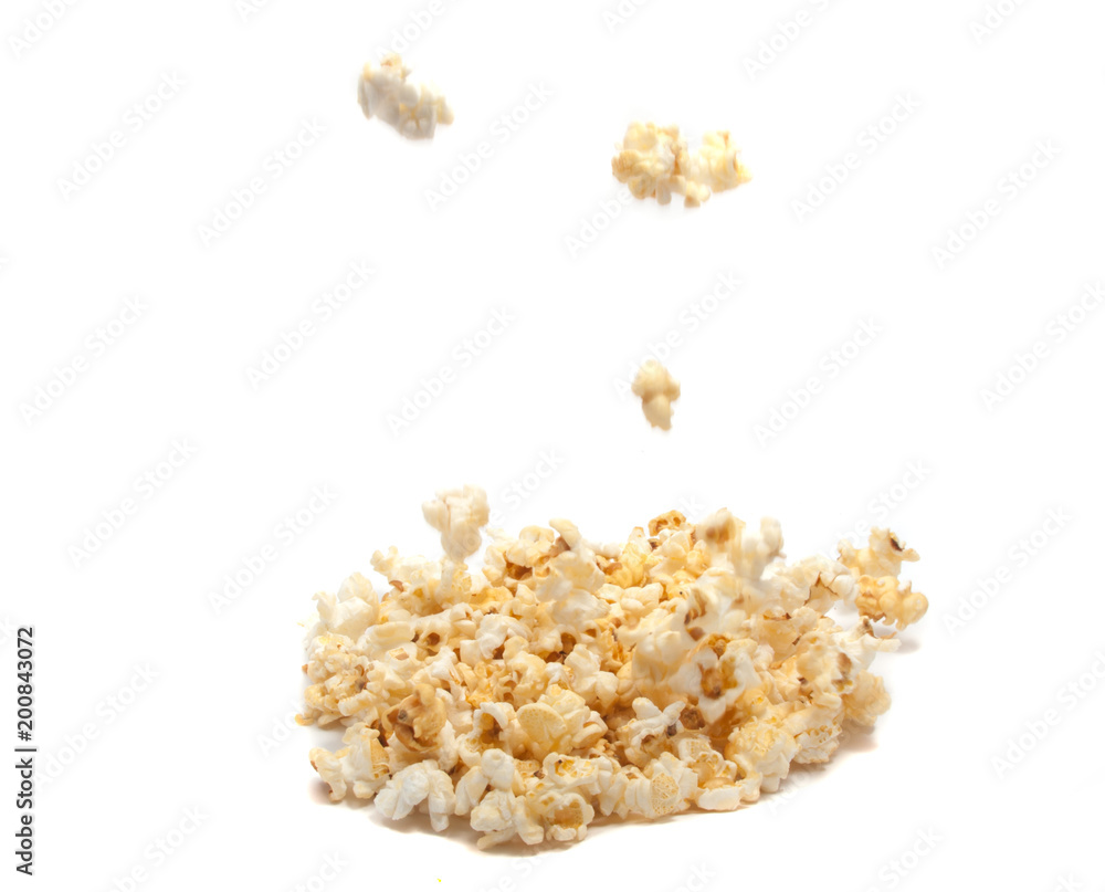 Popcorn is food for cinema on the white Popcorn is food for cinema on the white