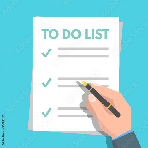To Do list, Planning concept. Tasks are completed. Vector flat illustration.