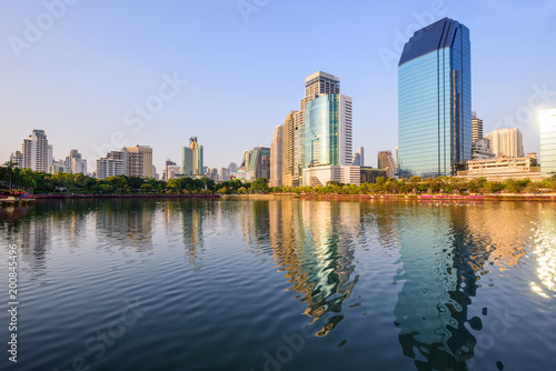Lake view with reflections of the city / high building in the city lake view © rukawajung