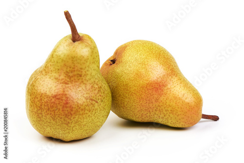Juicy fresh ripe Williams pears, isolated on a white background