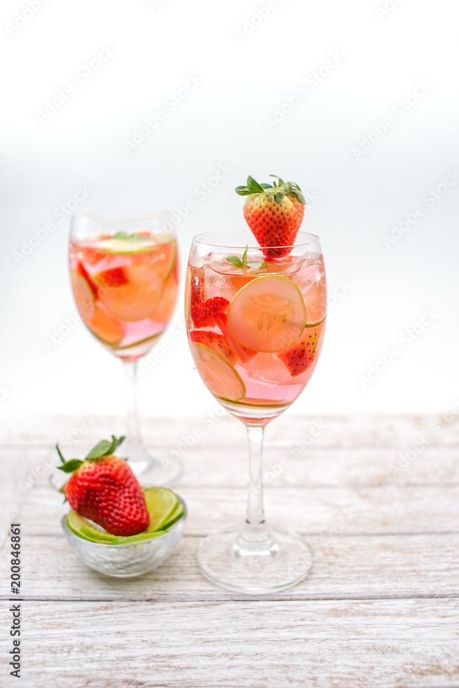Pink Detox Drink of Strawberry, Cucumber and Lime, Idea for Infused Water, Detox Juice, Summer Drink, Party Drink Pink Detox Drink of Strawberry, Cucumber and Lime, Idea for Infused Water, Detox Juice, Summer Drink, Party Drink