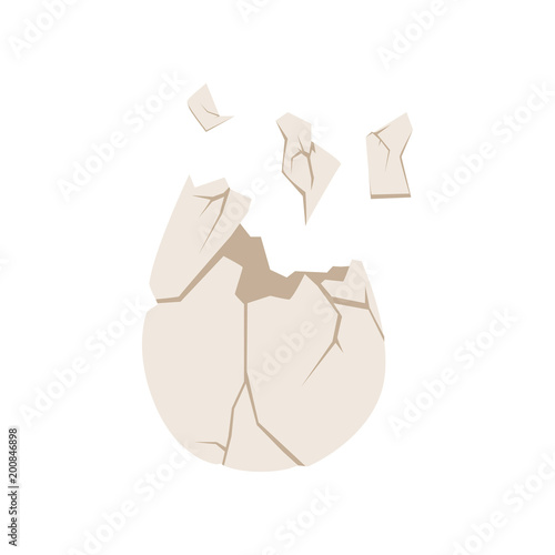 Broken egg shell, organic garbage, utilize waste concept vector Illustration on a white background