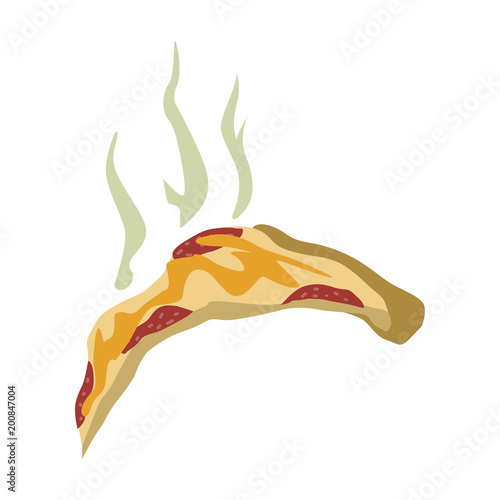 Outdated smelly pizza, recycling garbage concept, utilize waste vector Illustration on a white background