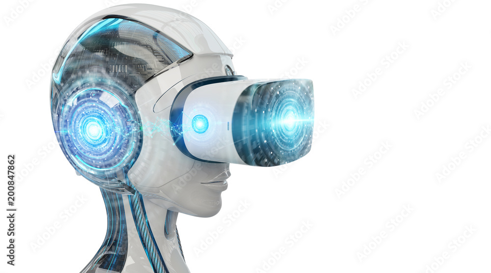 Virtual reality and artificial intelligence illustration 3D rendering Virtual reality and artificial intelligence illustration 3D rendering