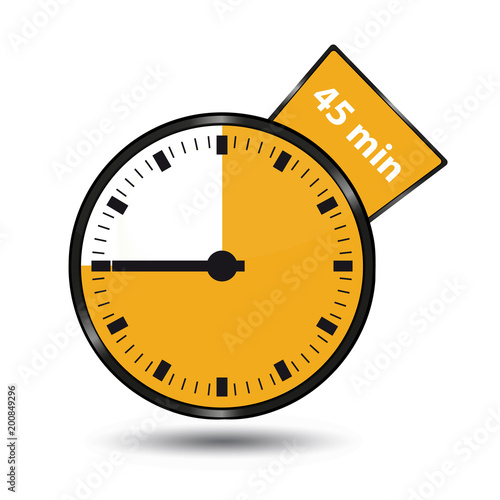 Timer 45 Minuten - Vektor Illustration - Freigestellt auf weißem Hintergrund