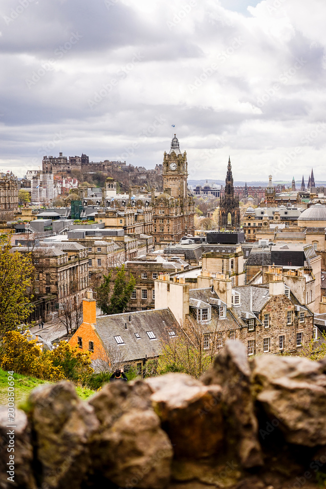 Stunning views over the city of Edinburgh, Scotland