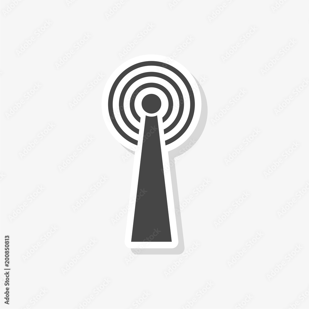 Transmitter simple sticker, Transmitter tower icon, simple vector icon Transmitter simple sticker, Transmitter tower icon, simple vector icon