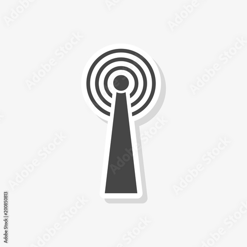 Transmitter simple sticker, Transmitter tower icon, simple vector icon