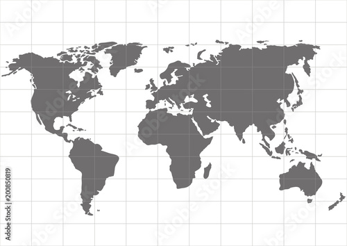 Vector World map with continent on a white background. vector illustrations