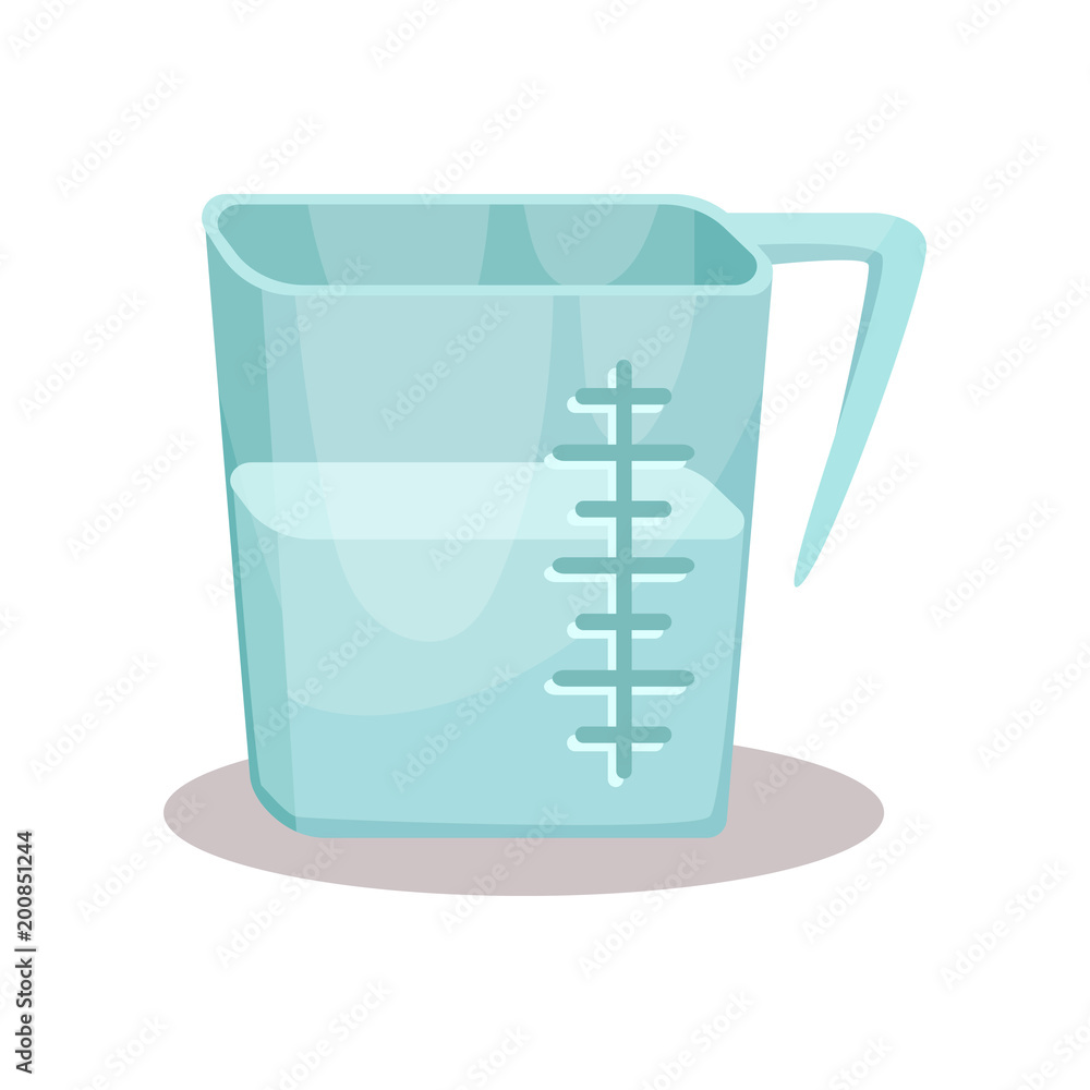 Measuring cup and glass kitchenware vector Illustration on a white background Measuring cup and glass kitchenware vector Illustration on a white background