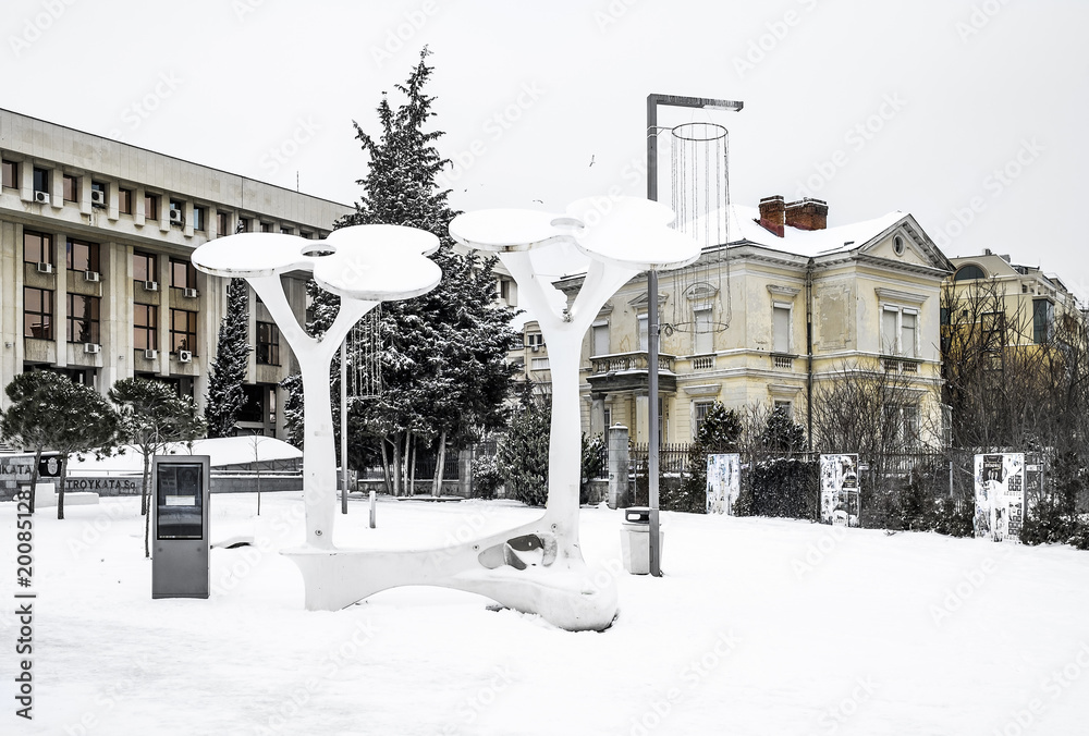 Obraz premium Winter panorama of Burgas city 2