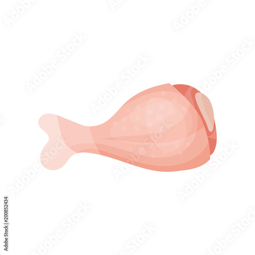 Drumstick of chicken, fresh meat concept vector Illustration on a white background