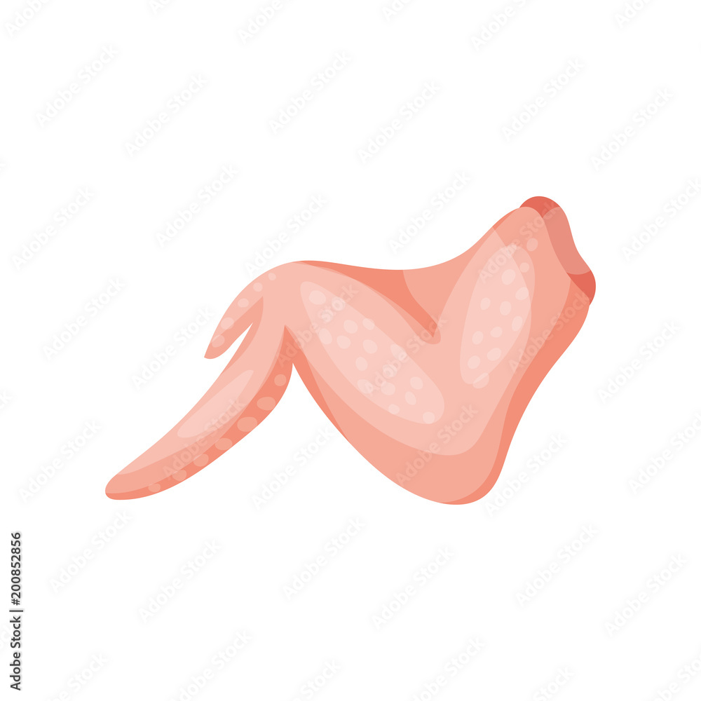 Raw chicken wing, fresh meat concept vector Illustration on a white background Raw chicken wing, fresh meat concept vector Illustration on a white background