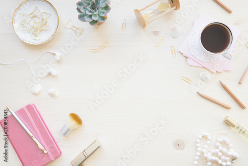 Wallpaper Mural Female working space in pastel tones Torontodigital.ca