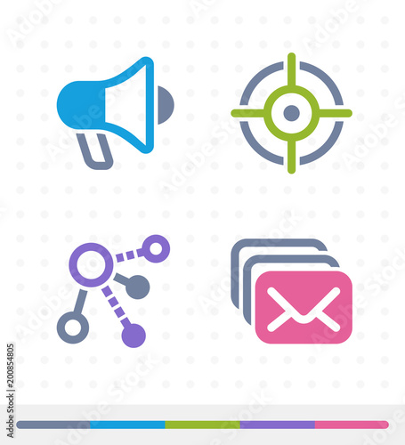 Marketing Techniques - Mix Icons. A set of 4 professional, pixel-perfect icons .