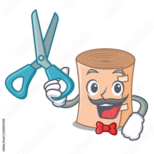 Barber medical gauze character cartoon