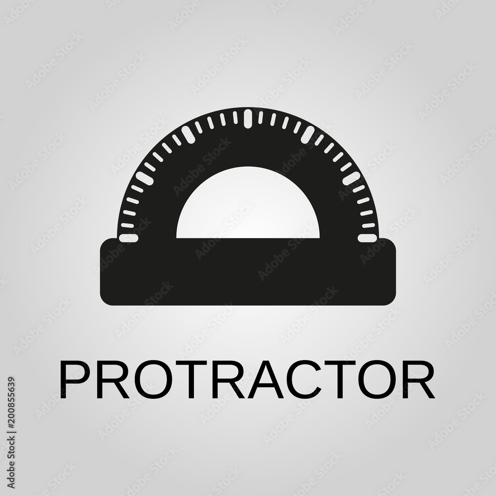 Protractor icon. Protractor symbol. Flat design. Stock - Vector illustration