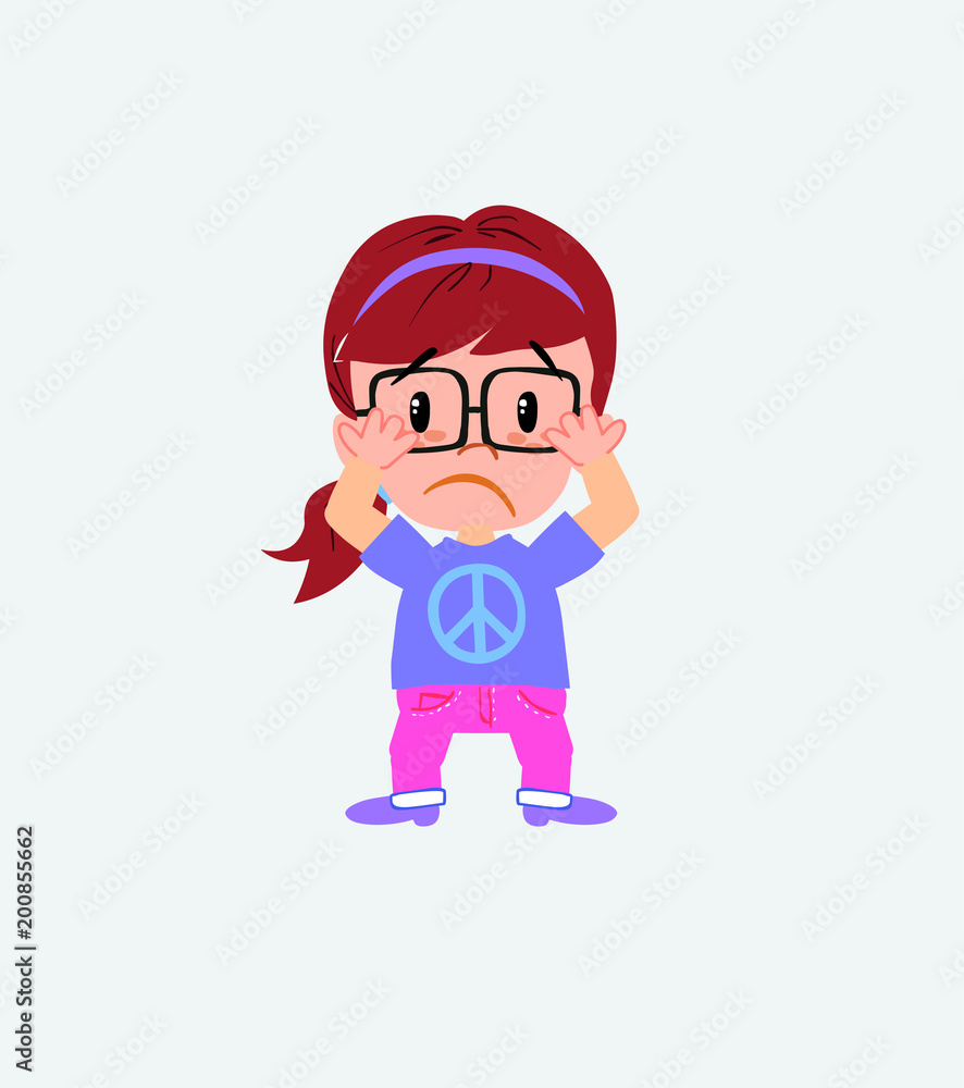 White girl with glasses, surprised. White girl with glasses, surprised.