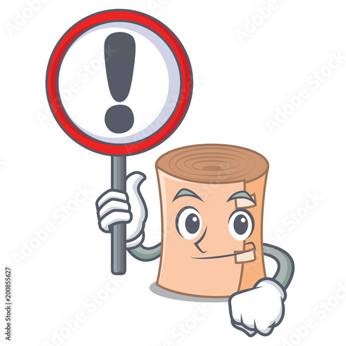 With sign medical gauze character cartoon
