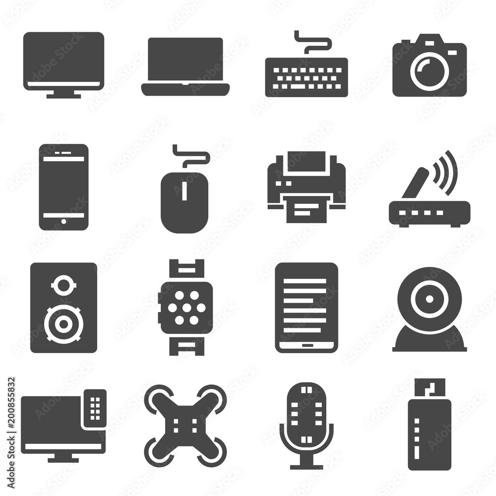 Electronic devices thin flat icons Electronic devices thin flat icons