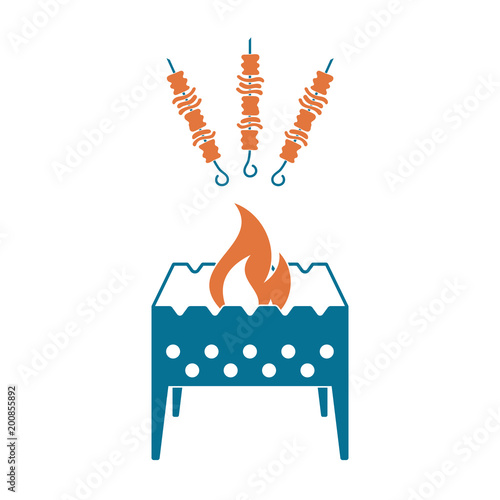 Brazier grill with kebab icon