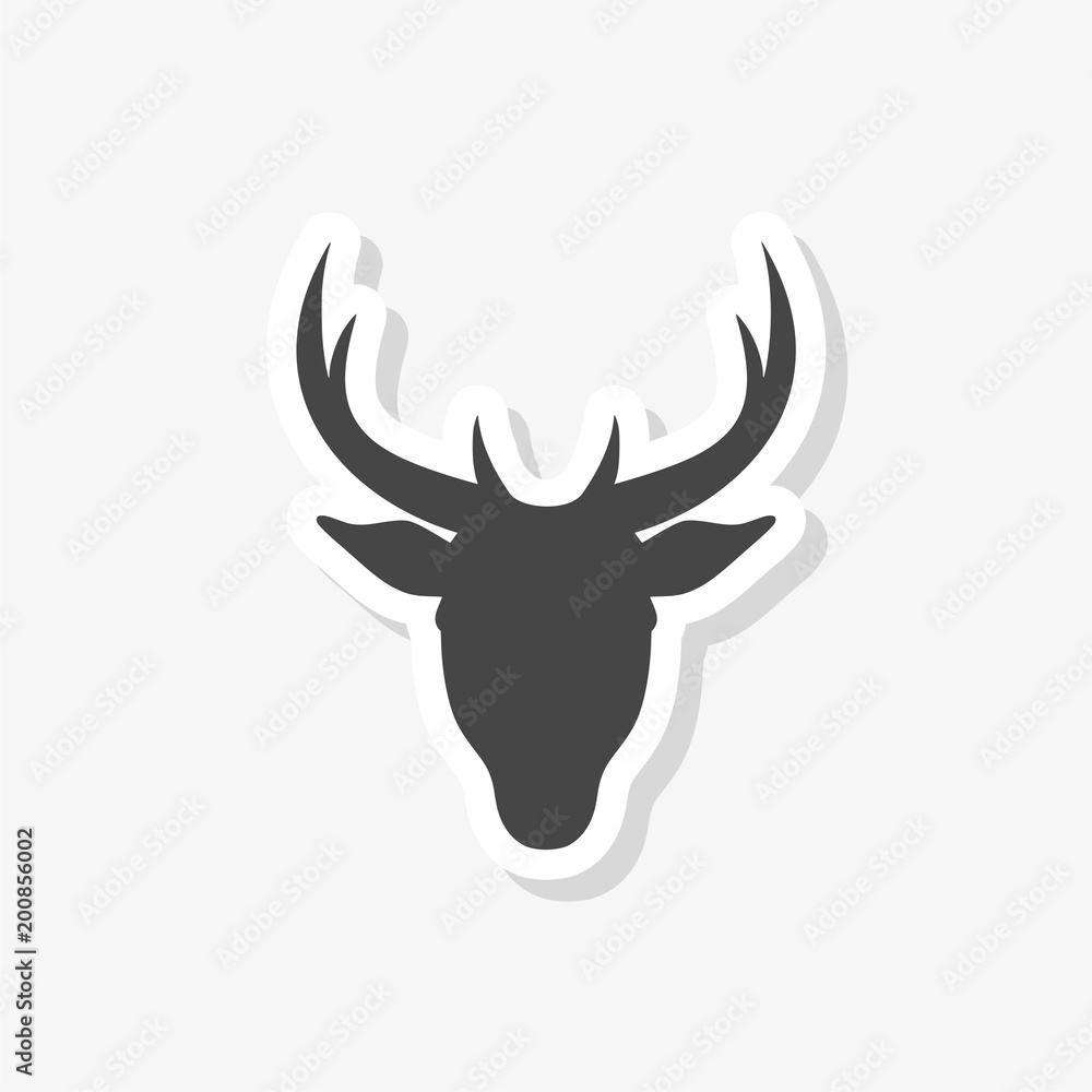 Deer head sticker, simple vector icon Deer head sticker, simple vector icon