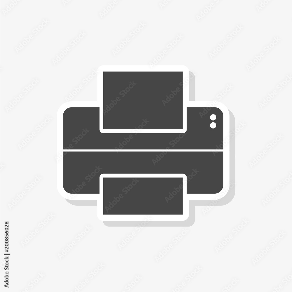 Printer sticker, simple vector icon Printer sticker, simple vector icon