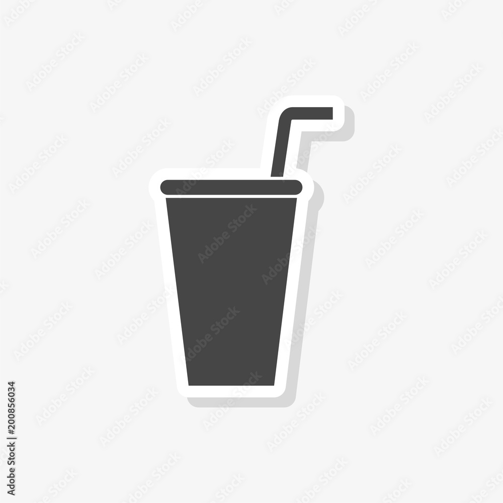 Soda sticker, Drink icon, Disposable Cup, simple vector icon Soda sticker, Drink icon, Disposable Cup, simple vector icon