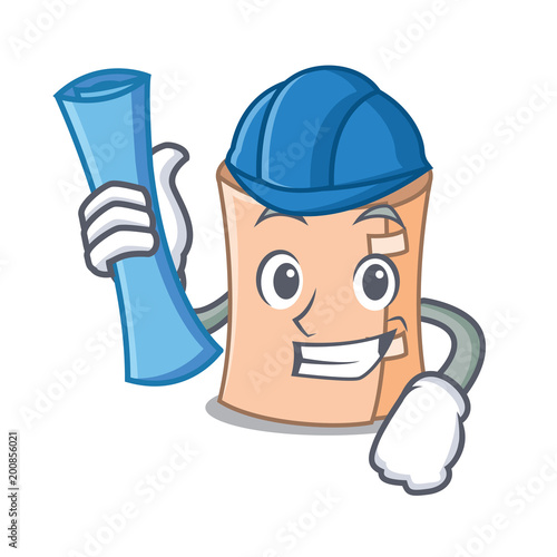 Architect medical gauze character cartoon