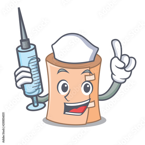 Nurse medical gauze character cartoon