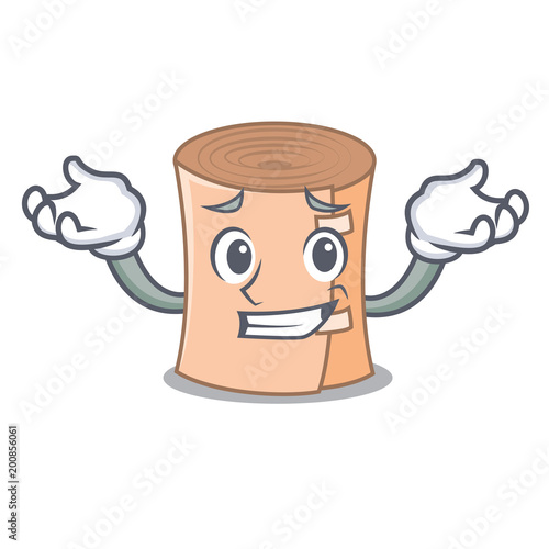 Grinning medical gauze character cartoon