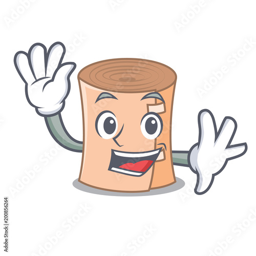 Waving medical gauze character cartoon