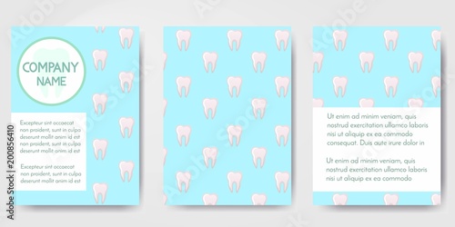 Set of different brochures about dental care,stomatology clinic and orthodontics,dental hygiene and services. Oral hygiene. Template for flyer, magazine, poster,cover, banner,greeting card,invitation