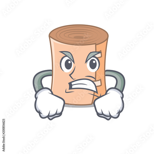 Angry medical gauze mascot cartoon