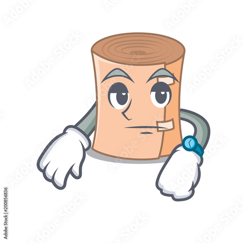 Waiting medical gauze mascot cartoon